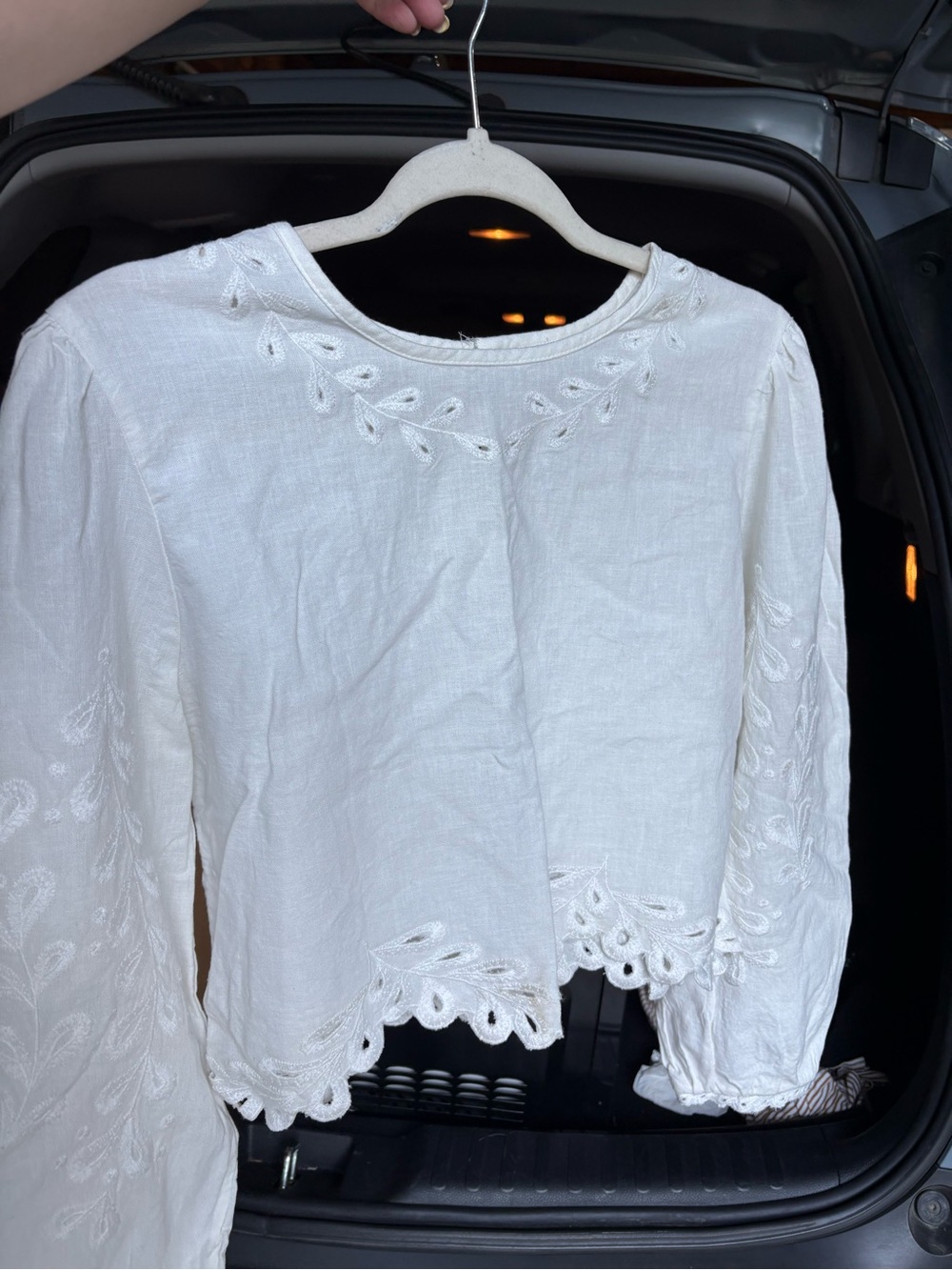 NWOT - Z Supply White Embroidered Eyelet Peasant Top